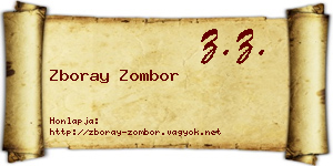 Zboray Zombor névjegykártya